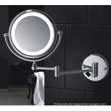 Hotel Wandhalterung Double Sided LED beleuchtete Bad Rasierspiegel mit Lupe für Badezimmer